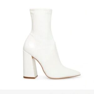 Steve Madden Slate White Patent Booties